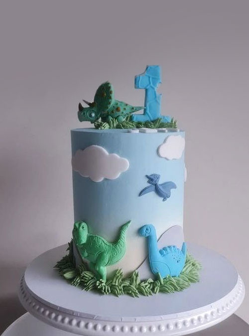 A Cake To Celebrate Your Little One : Dinosaur Cake for First Birthday