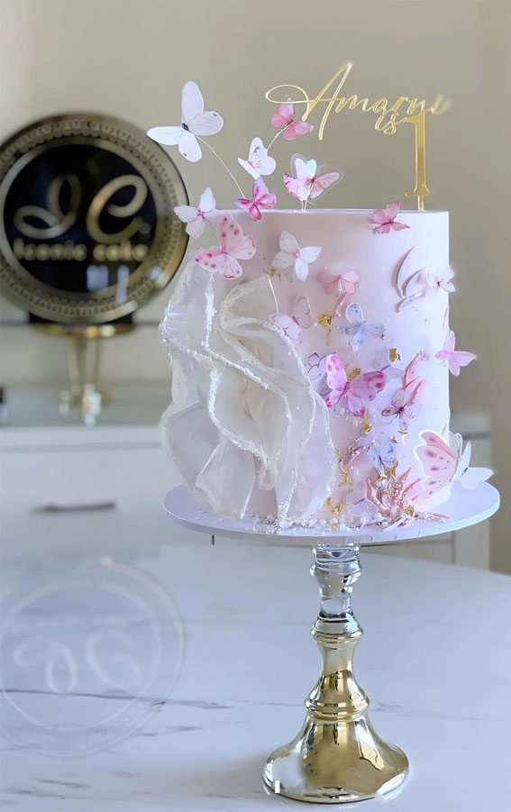 50 Birthday Cake Ideas to Mark Another Year of Joy : Butterfly Cake for 1st Birthday