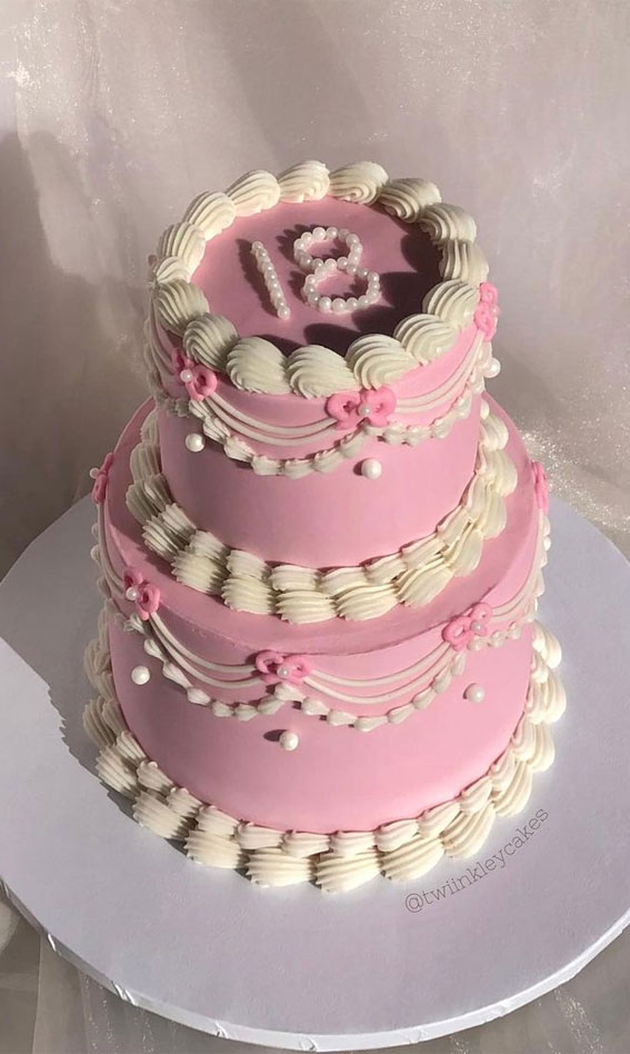 50 Layers of Happiness Birthday Cakes that Delight : Two Tier 18th Birthday Cake