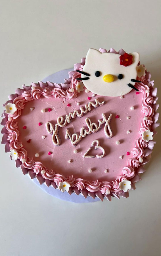 50 Layers of Happiness Birthday Cakes that Delight : Hello Kitty Heart Shape Cake
