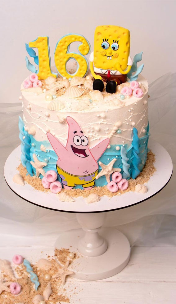 50 Birthday Cake Ideas to Mark Another Year of Joy : Under The Sea Sponge Bob Cake
