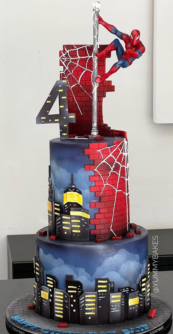 Spiderman Themed Birthday Cake - CakeCentral.com-nextbuild.com.vn