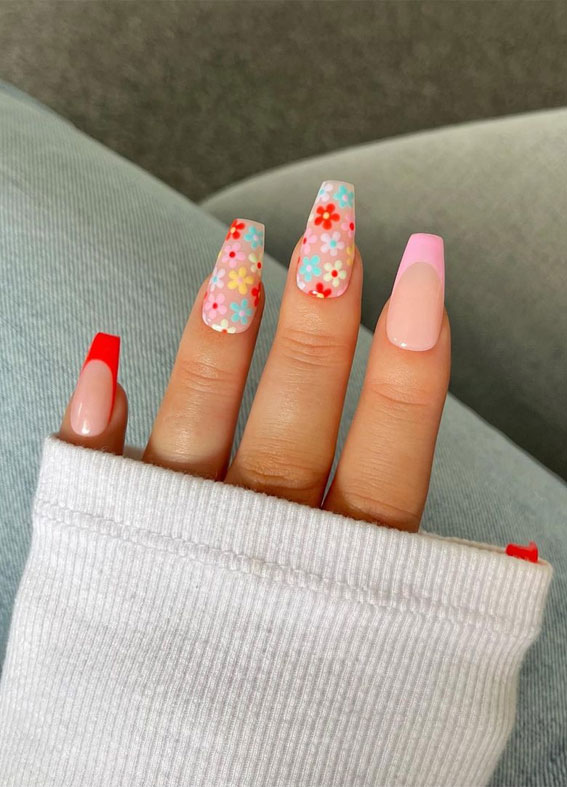 floral nails, summer nails, floral inspired nails, summer nail designs, flower nails, summer nails flowers, floral nail designs, bright summer nails, floral nail art