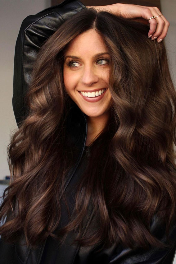 50 Exciting Hair Colour Ideas & Hairstyles for Brunettes : Dimensional Brunette Long Hair