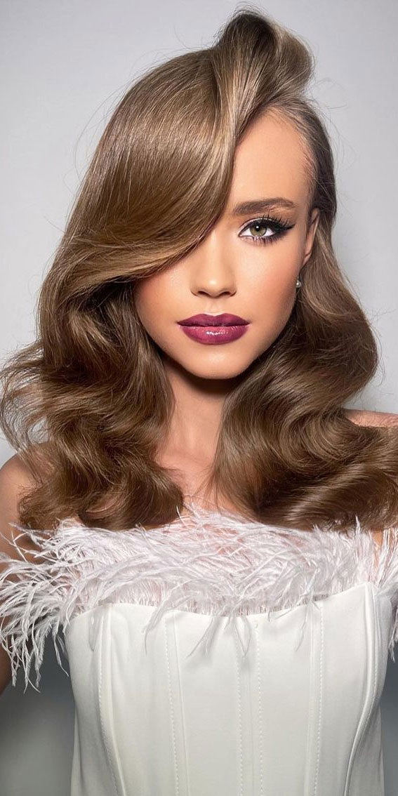 Romantic Hair Colour Ideas for Wedding-Day Glamour : Ash Brown Bronde Water Waves