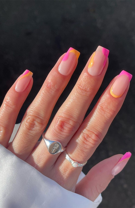 30 Playful Pink Nail Art Designs For Every Occasion : Pink & Yellow Designs