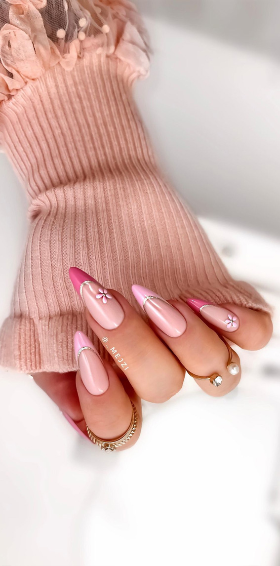 30 Playful Pink Nail Art Designs For Every Occasion : Two Toned Pink French Tips