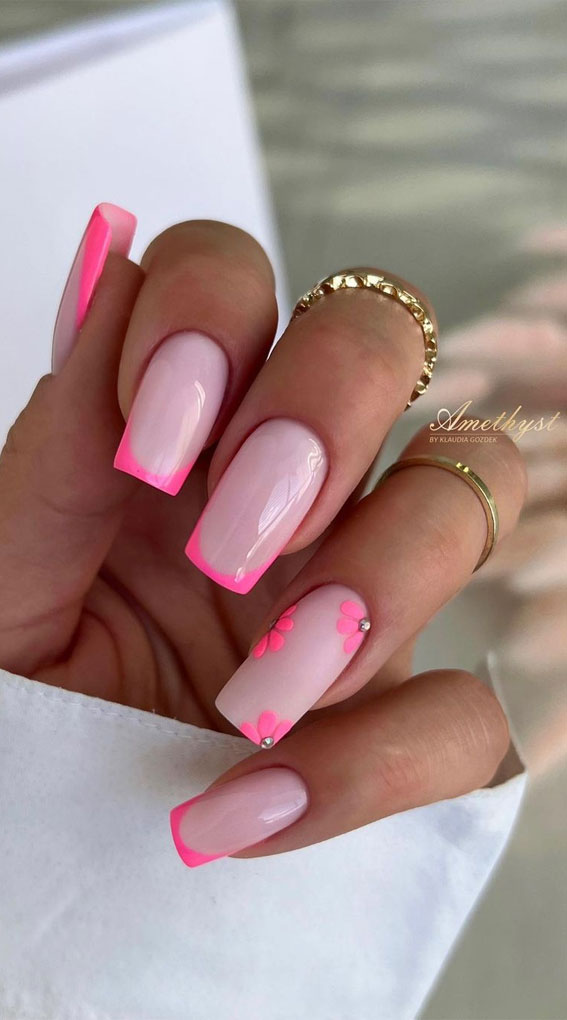 30 Playful Pink Nail Art Designs For Every Occasion : Pink Barbie French &  Swirl Nails