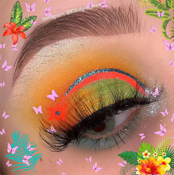 25 Exotic Makeup Looks for a Summer Escape : Tropical Paradise