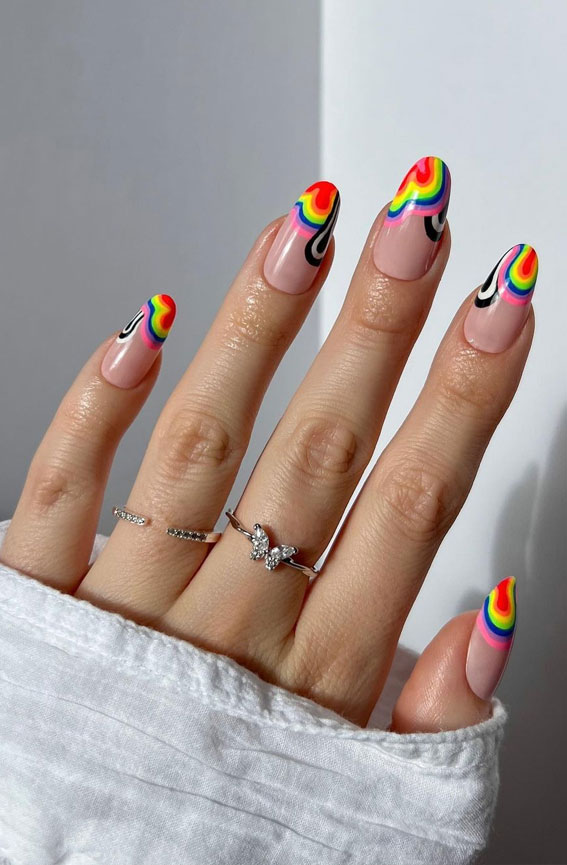 Celebrate Summer with These Cute Nail Art Designs : Bright Colour Melting Tips
