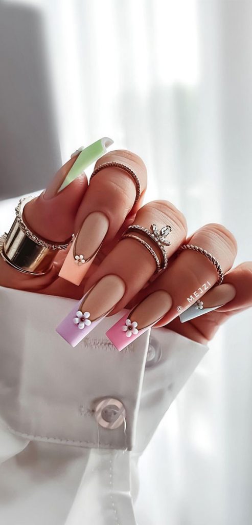 Channel the Enchanting Spirit of Summer on Your Nails : Pastel French ...