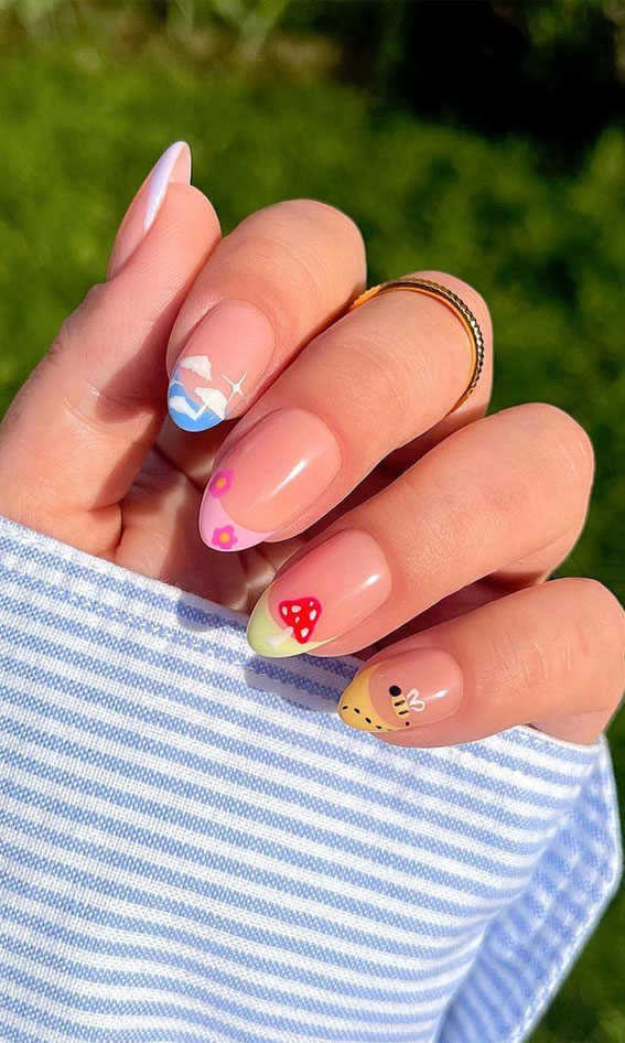 bright nails, summer nails, summer nail art design, summer nails, summer nail colors, nail art ideas