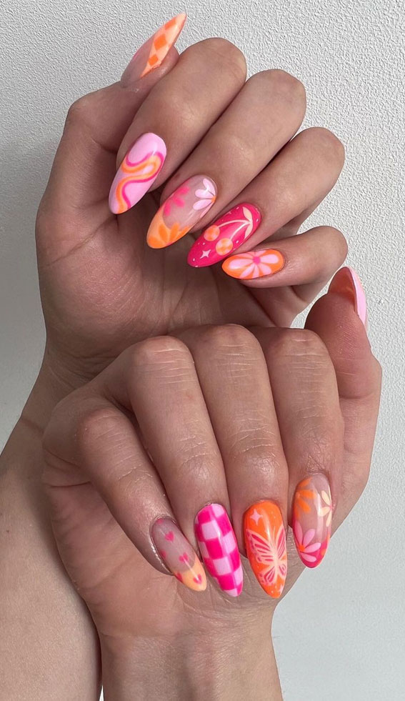 Celebrate Summer With These Cute Nail Art Designs : French, Cherry, Butterfly Pick n Mix Nails
