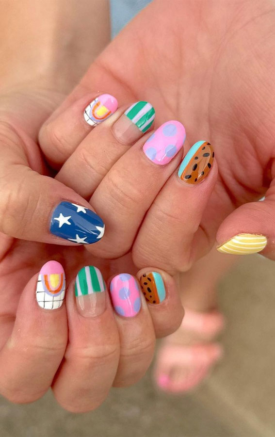 Celebrate Summer With These Cute Nail Art Designs : Pick n Mix Cute Pattern Nails