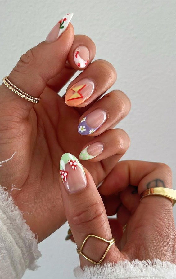 Celebrate Summer With These Cute Nail Art Designs : Eclectic Colourful Nails