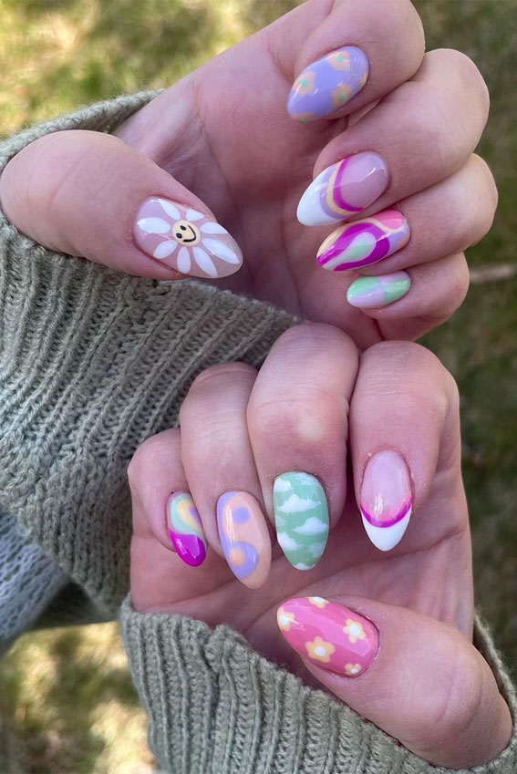 Channel the Enchanting Spirit of Summer on Your Nails : Groovy Pick & Mix Nails