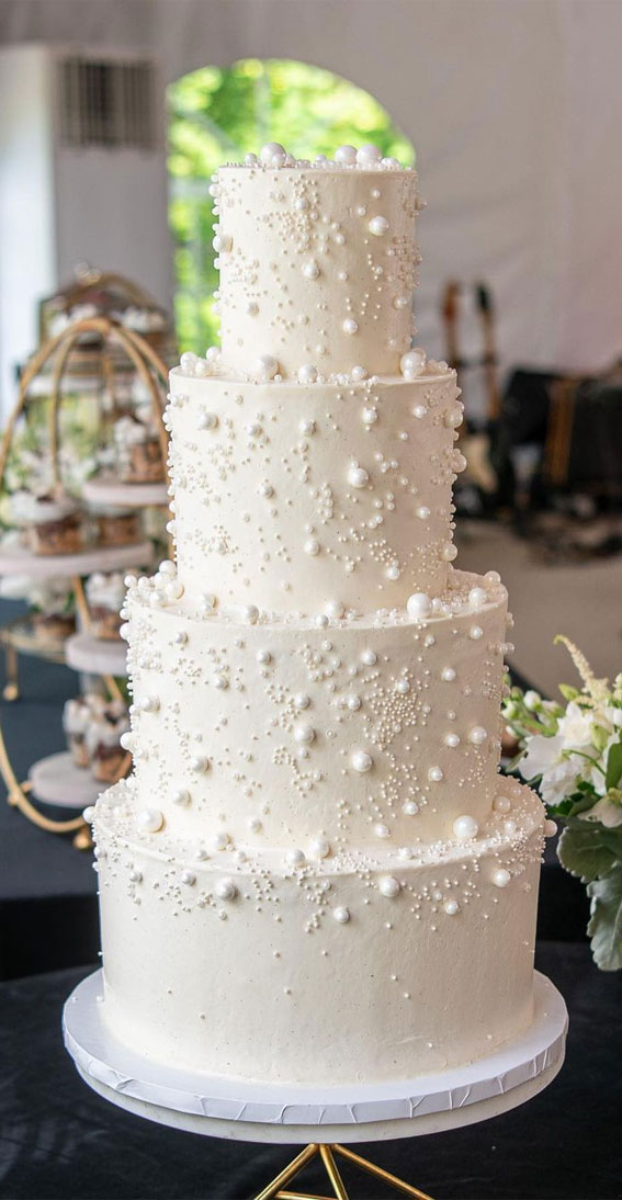 pearl wedding cake, wedding cake, wedding cake ideas, wedding cakes 2023, wedding cake designs, classic wedding cake, wedding cake trends, wedding cake decorating