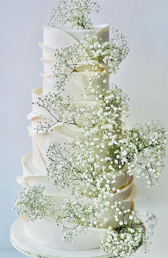 Artificial Wedding Cake Topper Flower 3 piece gypsophila