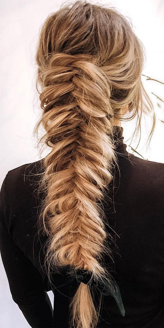 33 Cute & Trendy Hairstyle Ideas With Braids : Dirty Blonde Chunky Faux Fishtail
