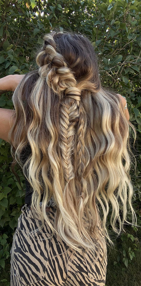 Braided Half Up, Braided Hairstyle, Easy Braided Hairstyle, Summer Braids,  different types of braids, braid Hairstyles for girls, cute braided hairstyles, Braided Gairstyle Ideas, long braided hairstyle