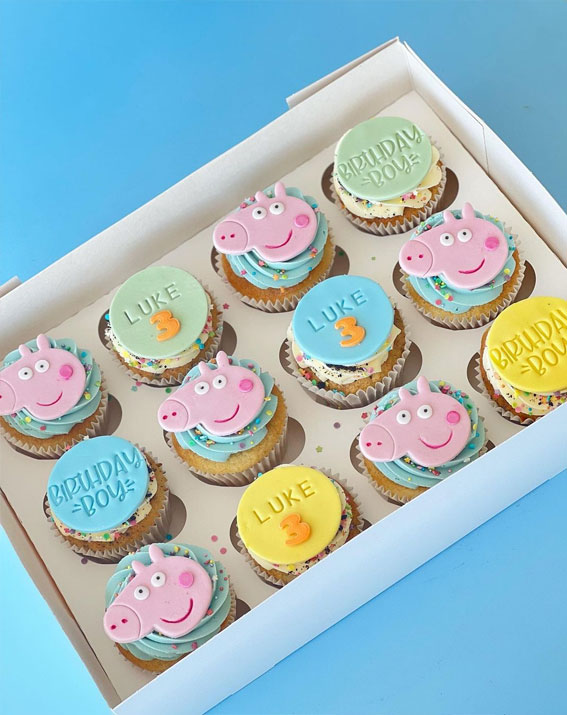 40 Irresistible Cupcake Ideas : Peppa Pig Cupcakes for 3rd Birthday