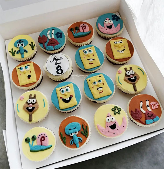 40 Irresistible Cupcake Ideas : Spongbob Cupcakes