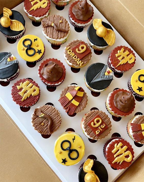 40 Irresistible Cupcake Ideas : Harry Potter Cupcakes for 9th Birthday