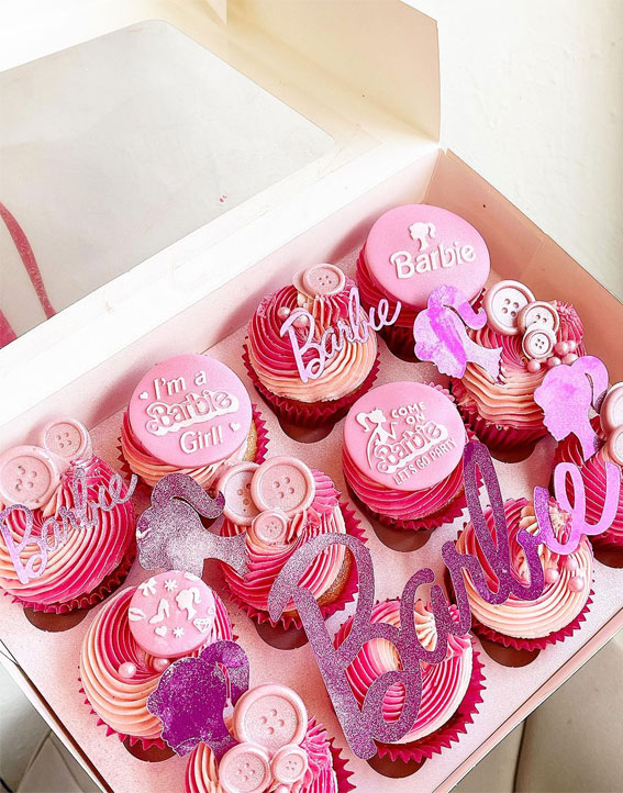 40 Irresistible Cupcake Ideas : Ombre Pink Barbie Cupcakes