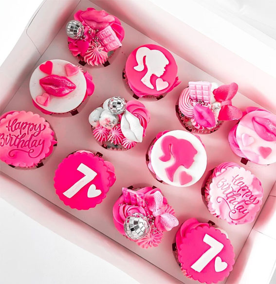 40 Irresistible Cupcake Ideas : Barbie Cupcakes for 7th Birthday