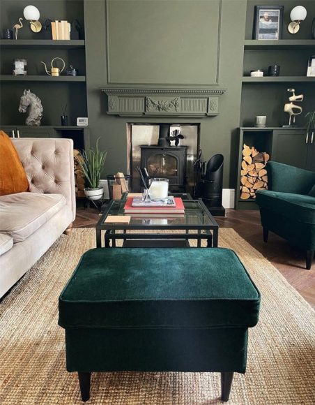 Sage Green Living Room with Clay & Beige