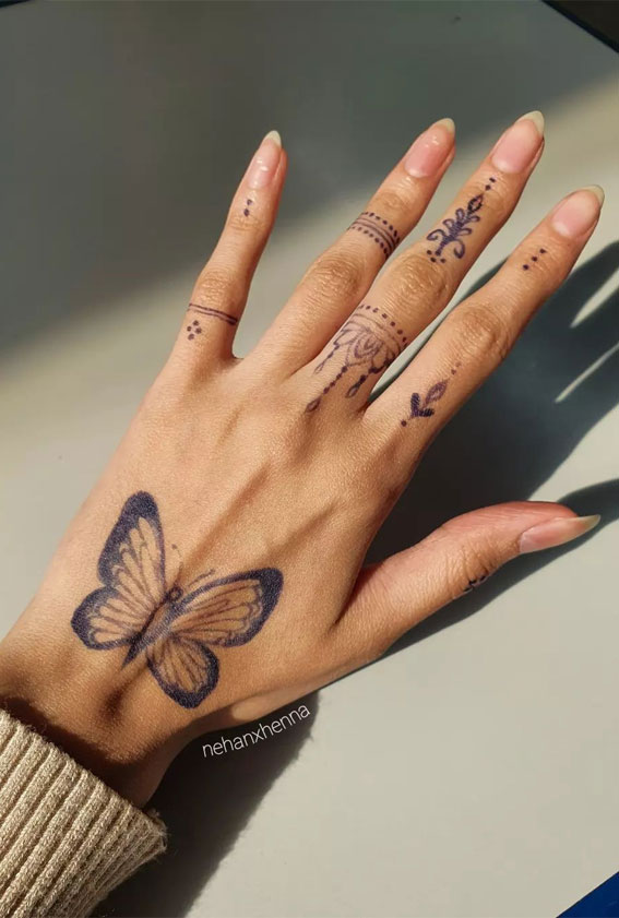 White Butterfly Mehndi Tattoo - Folder-sonthuy.vn