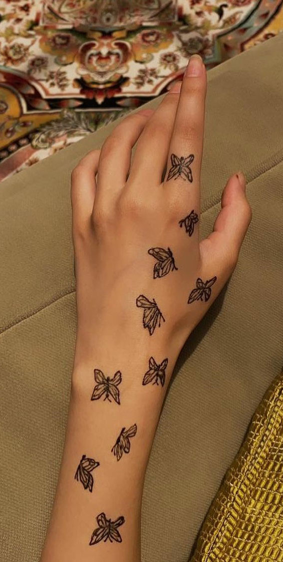 Intricate Henna Designs for Special Occasions : Butterfly Henna Clean Design-sonthuy.vn