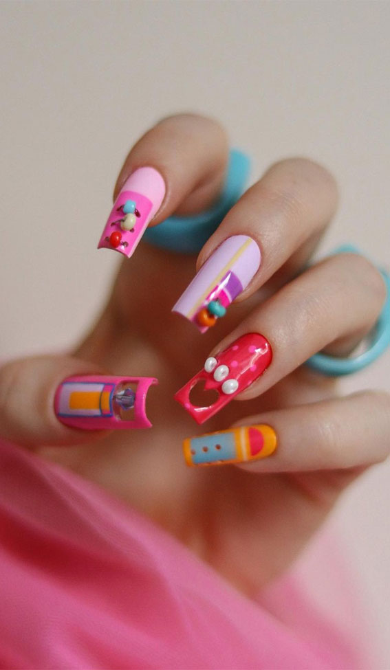 50 Pick and Mix Nail Designs for an Unboring Look : Chicness Nail Designs