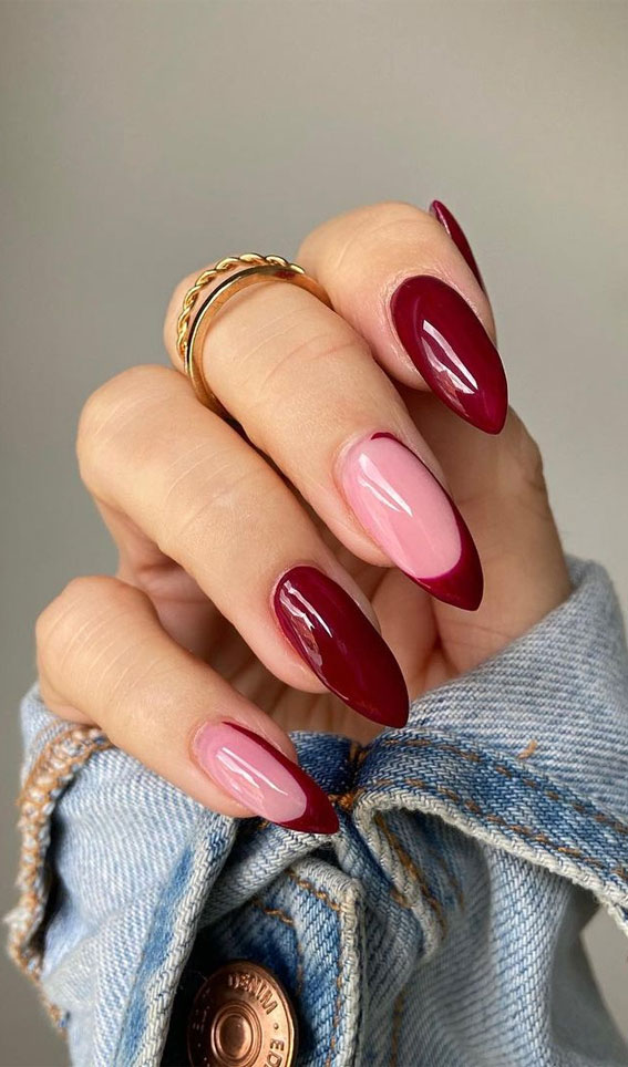 40 Expressive Fall Nail Art Designs to Flaunt : Pick n Mix Berry Almond ...