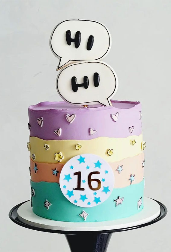 30+ Heartstopper Themed Cake Ideas : Pastel Rainbow Heartstopper Cake