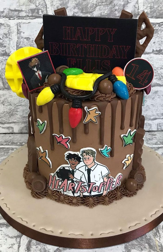 30+ Heartstopper Themed Cake Ideas : Chocolate Cake for 14th Birthday