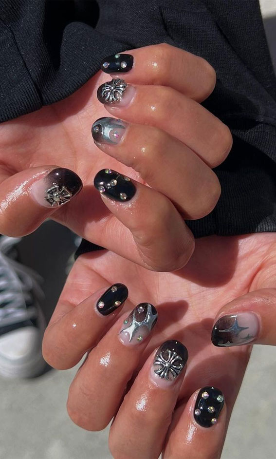 HOW TO: Black Sheer Nails ♥ - YouTube