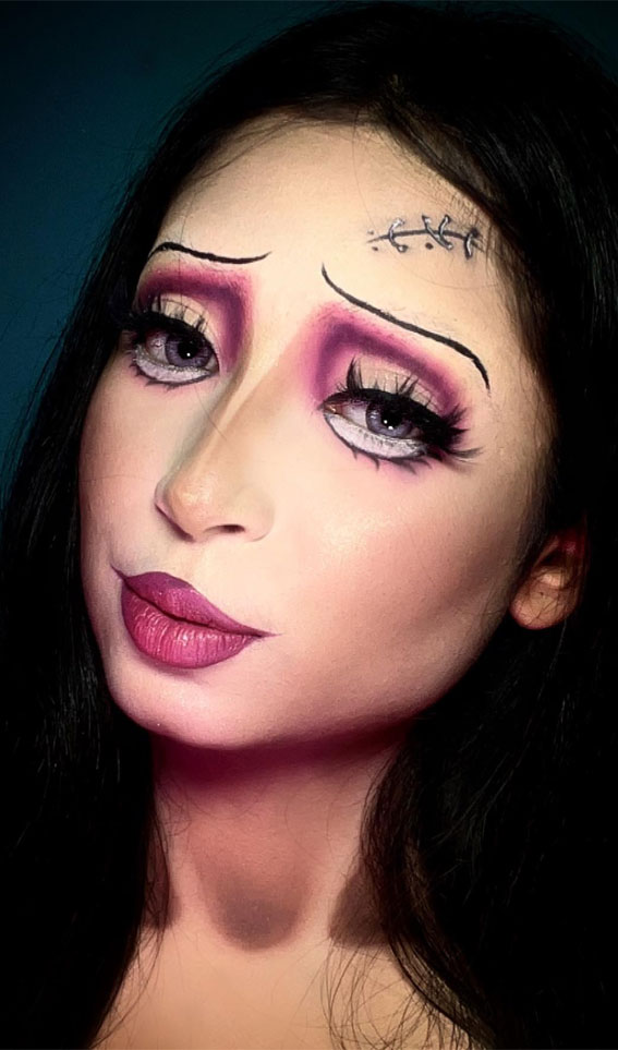 40+ Spooky Halloween Makeup Transformation Ideas : Barbie x Tim Burton