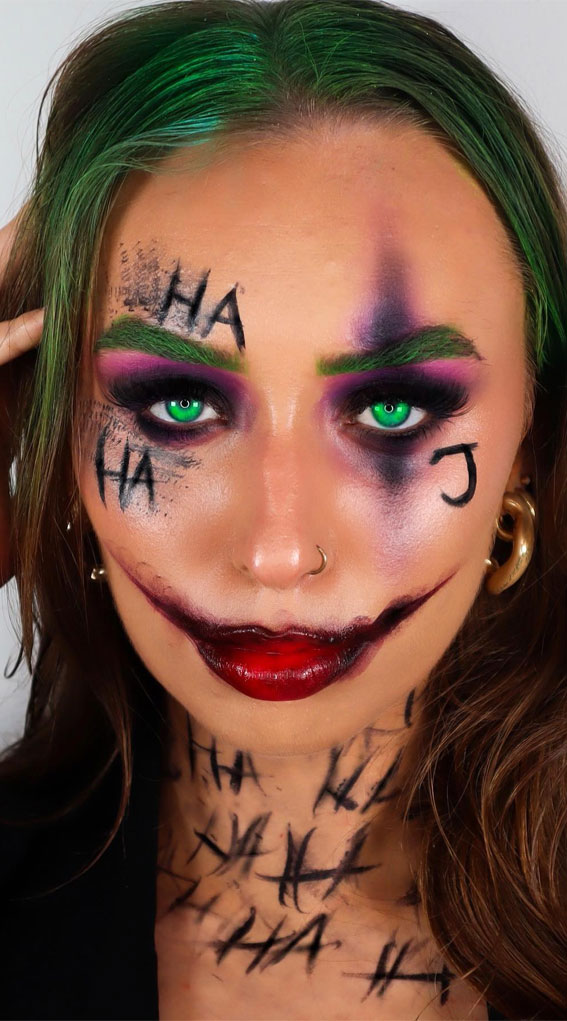 40+ Spooky Halloween Makeup Transformation Ideas : Joker Makeup Look