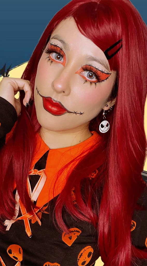 40+ Spooky Halloween Makeup Transformation Ideas : Sally Inspired Makeup