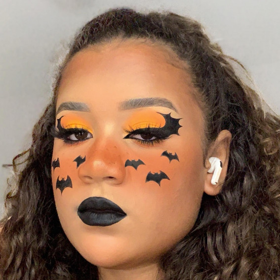 40+ Spooky Halloween Makeup Transformation Ideas : Bat Makeup Look