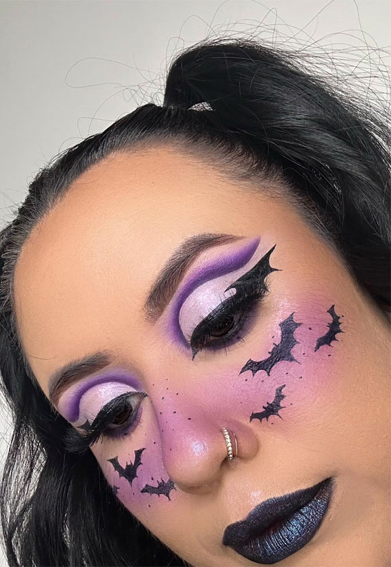 40+ Spooky Halloween Makeup Transformation Ideas : Spooky Bats