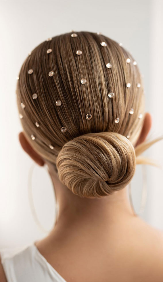 Chic Updos To Elevate Your Hair Game : Glam Sleek Low Bun