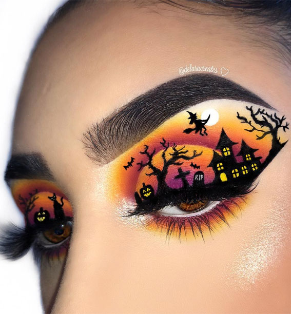 Ghoulish Glam 50+ Spooky Halloween Eye Makeup Ideas : Haunted House + Spooky Night