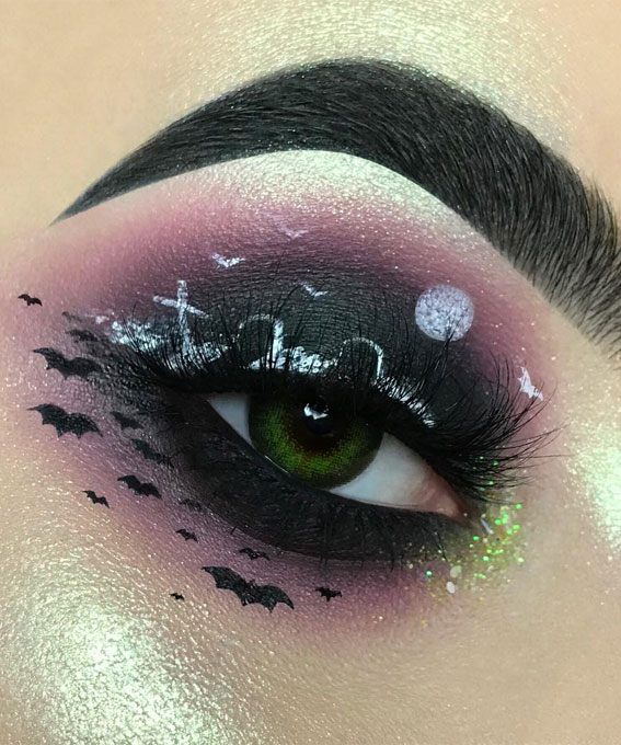 Ghoulish Glam 50+ Spooky Halloween Eye Makeup Ideas : Graveyard Inspired Look