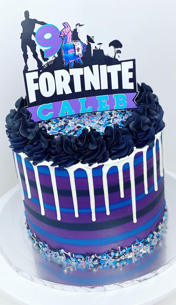 Fortnite Cake Ideas To Inspire You : Fortnite Coloured Rainbow Cake