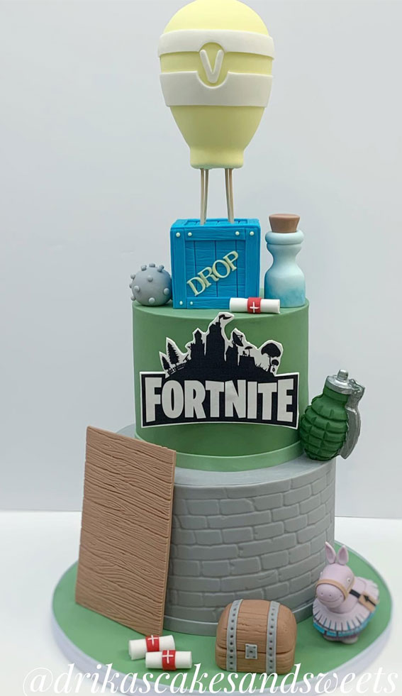 Fortnite Cake Ideas To Inspire You : V-Bucks Hot Air Balloon Cake