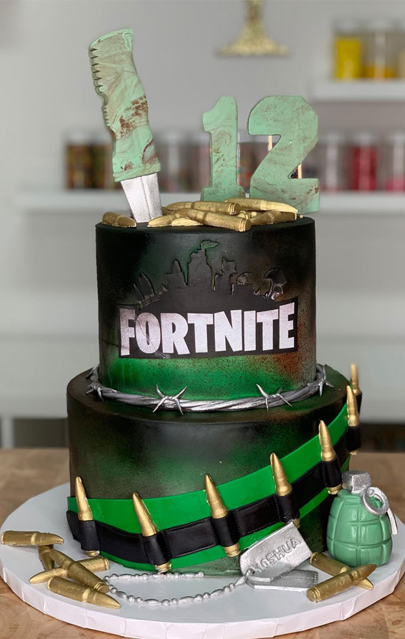 Fortnite Cake Ideas To Inspire You : Boogie Bomb & Bullet Cake for 12th Birthday