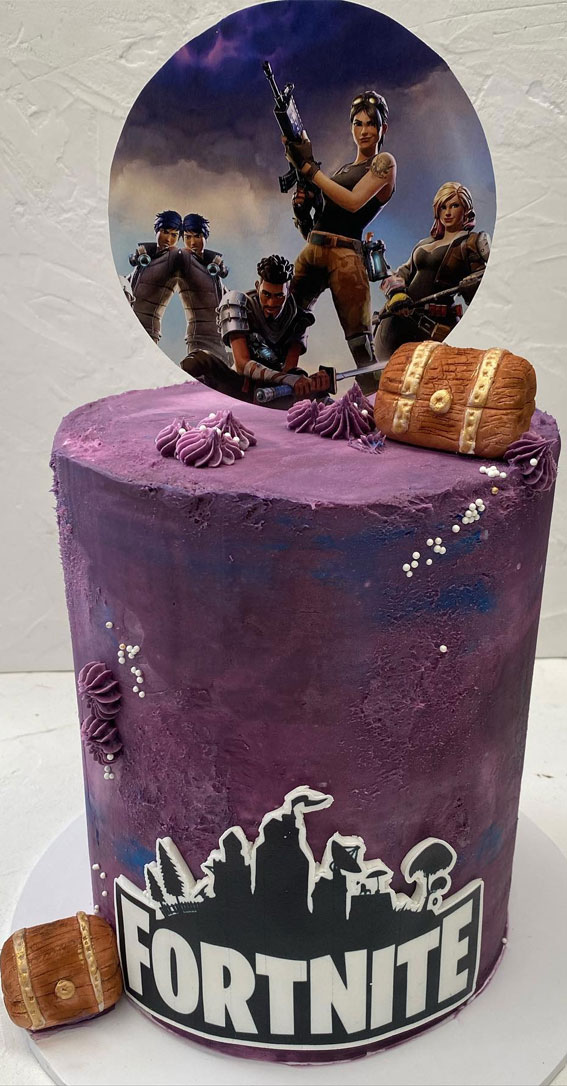 Fortnite Cake Ideas To Inspire You : Textured Purple Cake