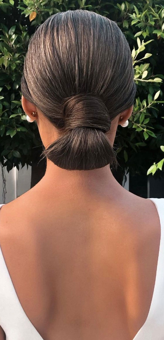Chic Updos To Elevate Your Hair Game : Polished and sleek low bun